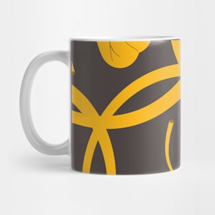 Yellow on Grey Background Clover Pattern Mug